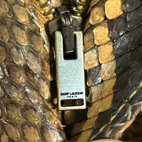 Saint Laurent Paris Python Leather Belted Playsuit size FR 36 Long Sleeve Shorts - Picture 15 of 16